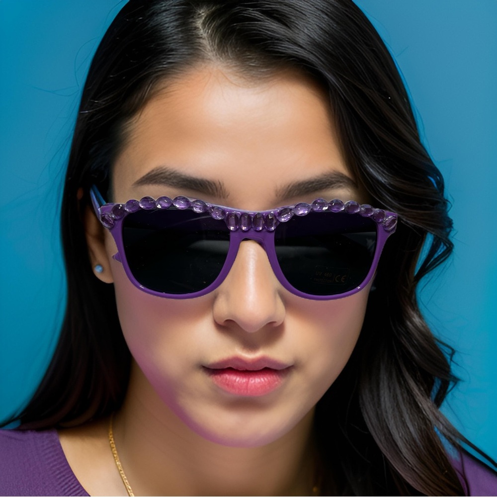 Sunglasses Purple Hand Designed - image 3